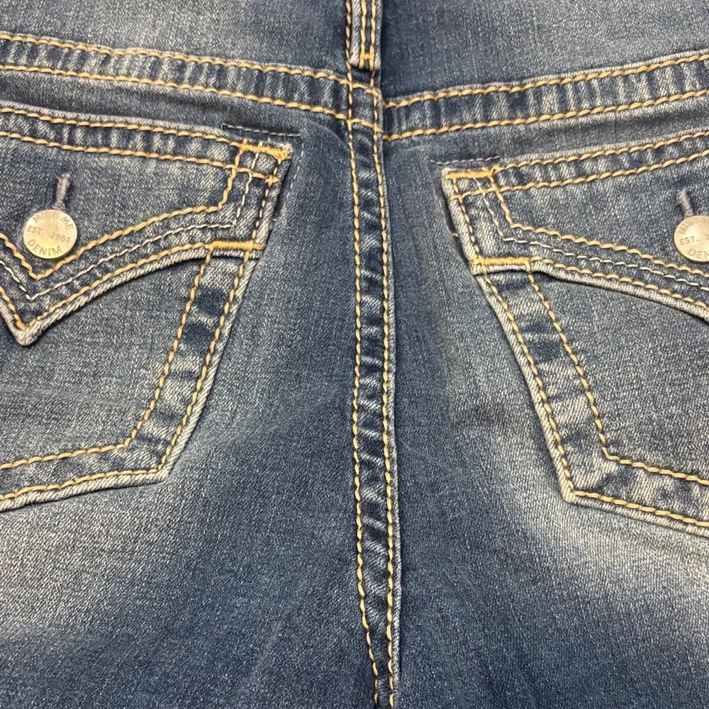 Miss Me Blue Jean Shorts with Button Accents - Picture 10 of 11